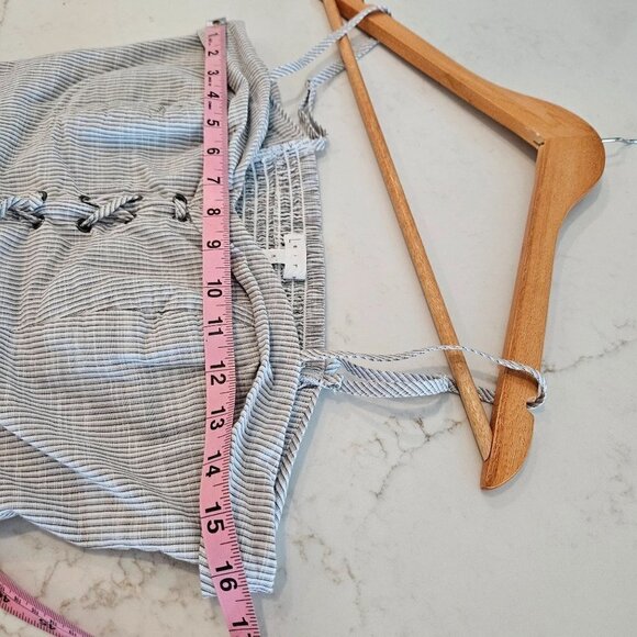 Leith Nordstrom Corset Medium Lace Up Top Grey Coquette - Picture 8 of 9